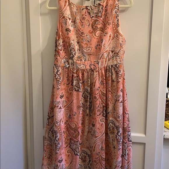 Peachy pink dress with creams and Browns - Picture 3 of 3